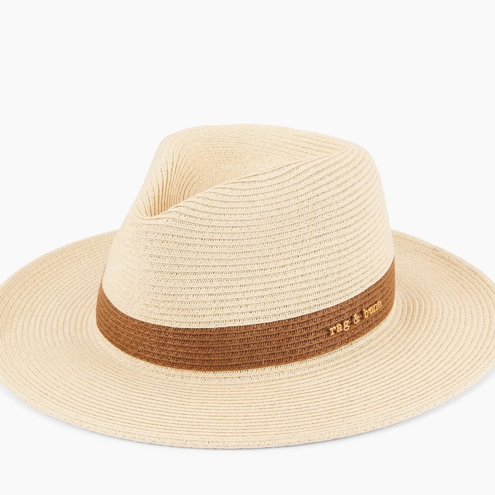 Rag & Bone Beige Fedora with Tan Band